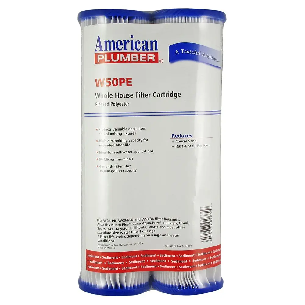 American Plumber W50pe Whole House 50 Micron Sediment Filter 2 Pack 1