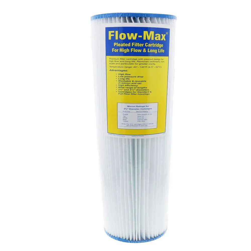 20" × 4-1/2" Bb Flow-Max Pleated - 50 Mic Filter 1