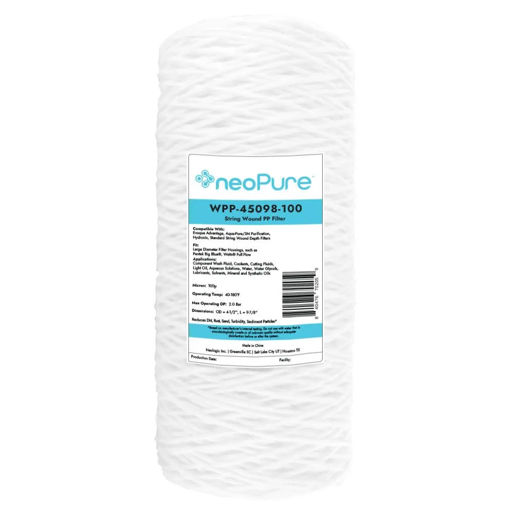 Neo-Pure 4.5" X 9-7/8" String Wound Pp Filter 100 Mic 1