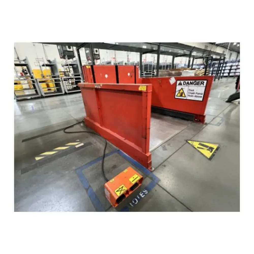 Used Pallet Lift Table 2,500 Lb Load Capacity W/ Foot Switch Controller 2
