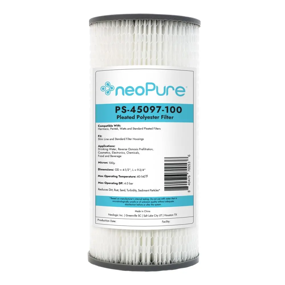 Neo-Pure Ps-45097-100 9-3/4" Bb High Efficiency Pleated Filter 100 Micron 1