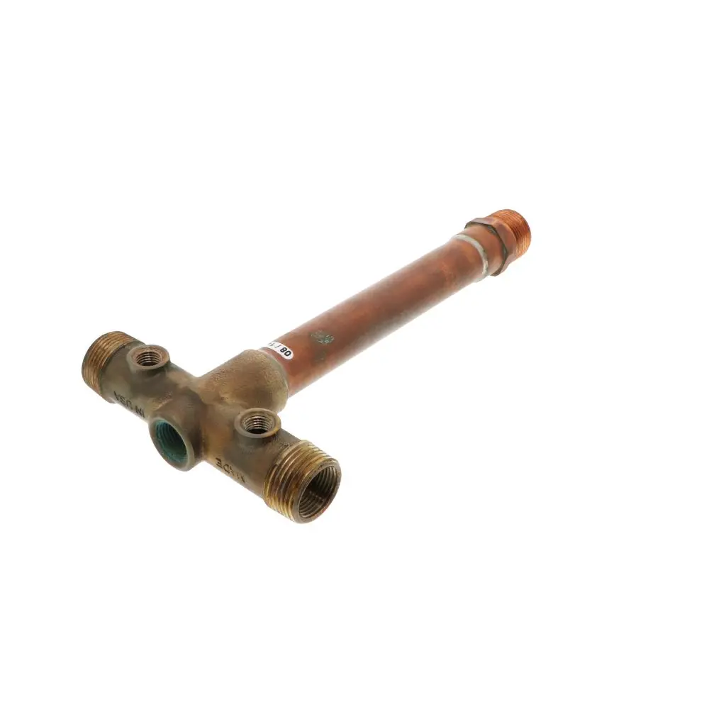Brass Tank Cross 1" X 3/4" X 10" W/ 2 Taps 1