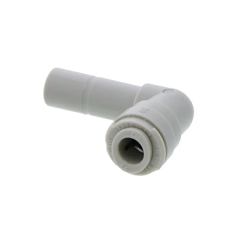 White Dmfit Plug-In Stem Elbow - 1/4 Tube X 3/8 Stem 2