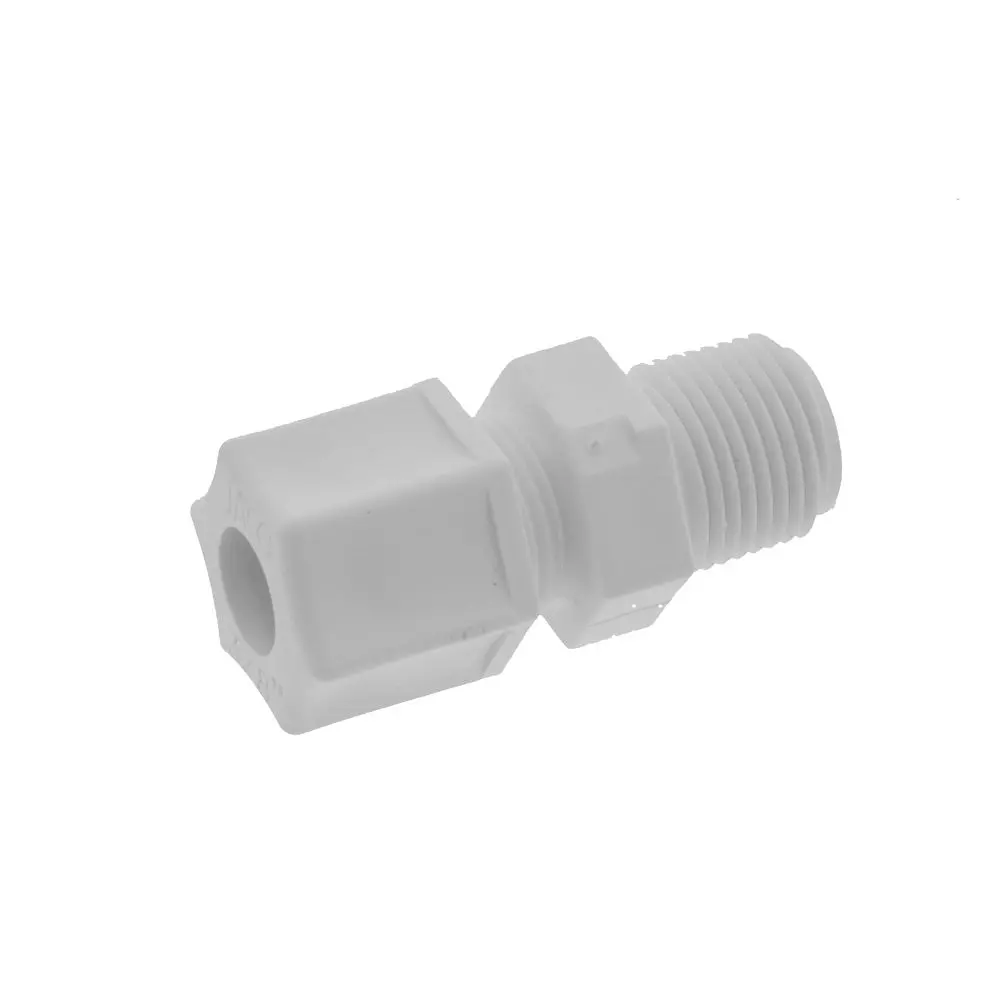 Jaco 10-6-6-P-O Polypropylene Male Connector 3/8 Od Tube X 3/8 Mpt 1