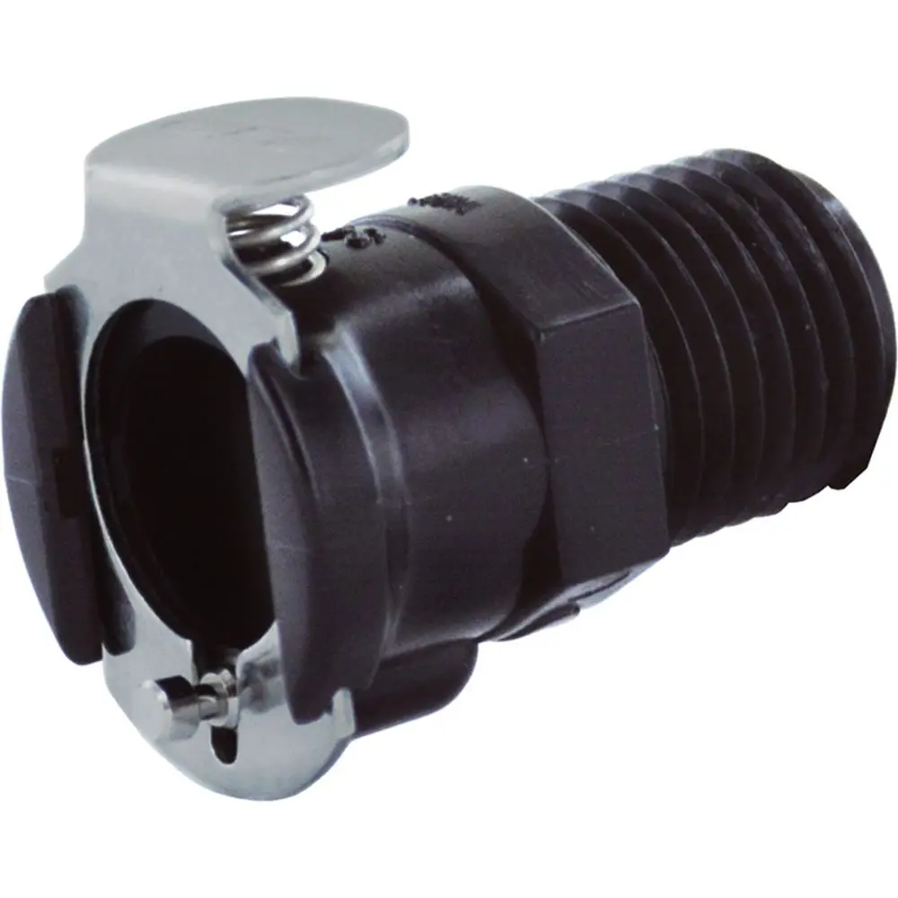 Plcd10004vblk Valved Black Male Thread Coupling Body 1/4 Npt Fkm (Viton) O-Ring 1