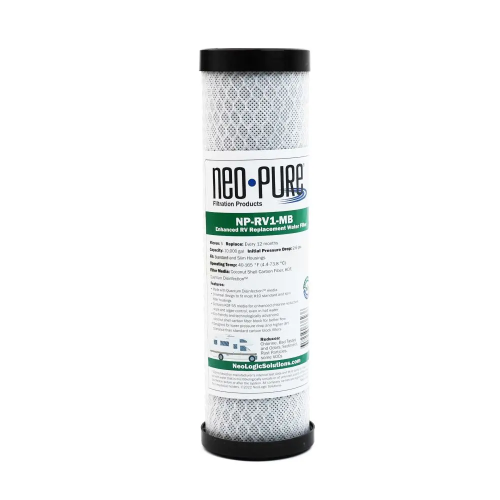 Neo-Pure Np-Rv1-Mb Replacement Rv Water Filter With Disinfectant Media For Slimline & Standard Style Housings - 5 Micron 1