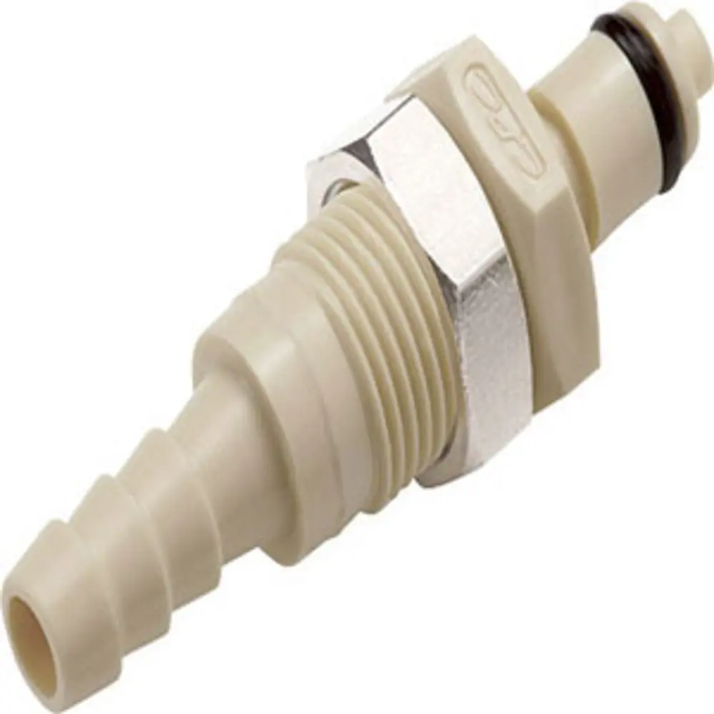 Pmcd420412 Valved Panel Mount Hose Barb Coupling Insert 1/4 Id Barb 1