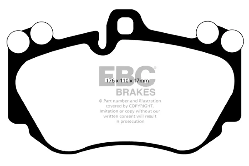 Ebc Yellowstuff Front Brake Pads For 2005–2010 Lamborghini Murciélago 6.5L – 4-Pad Set With Cast Iron Rotors 1