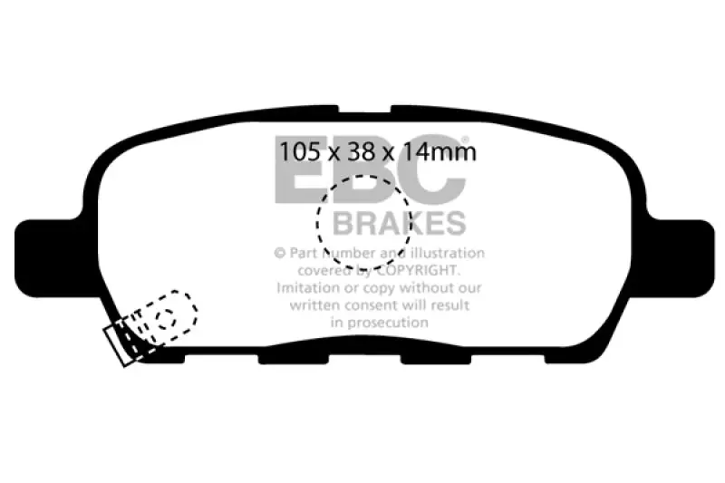 Ebc Ultimax2 Rear Brake Pads For 2008–2013 Infiniti Ex35 3.5L 1