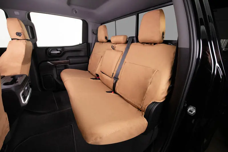 Covercraft Polycotton Seatsaver Front Row Seat Covers For 2021–2024 Ford Bronco – Elegant Tan Finish 1