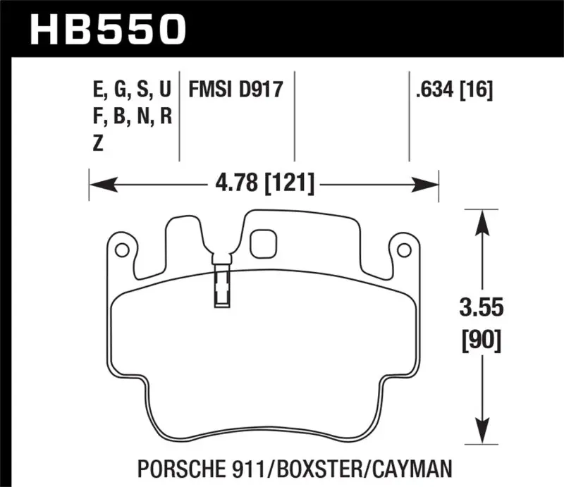 Hawk Performance Hp+ Front Brake Pads For Porsche Models 1