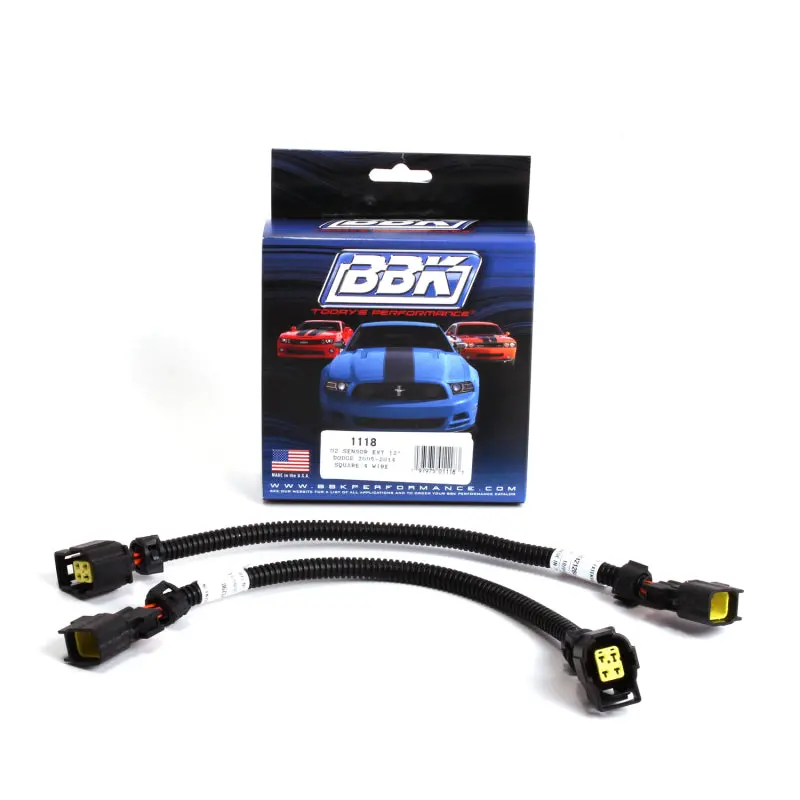Bbk O2 Sensor Wire Harness Extensions – 4-Pin Square Style, 12-Inch Pair For Dodge Vehicles (2005–2020) 1