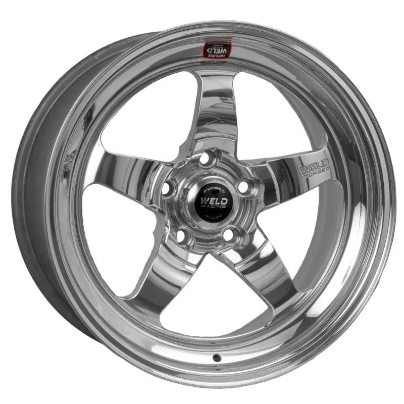 Weld S71 Drag Racing Wheel – 17X10", 5X4.5, 6.4" Backspace, Polished Finish (Low Pad Style) 1