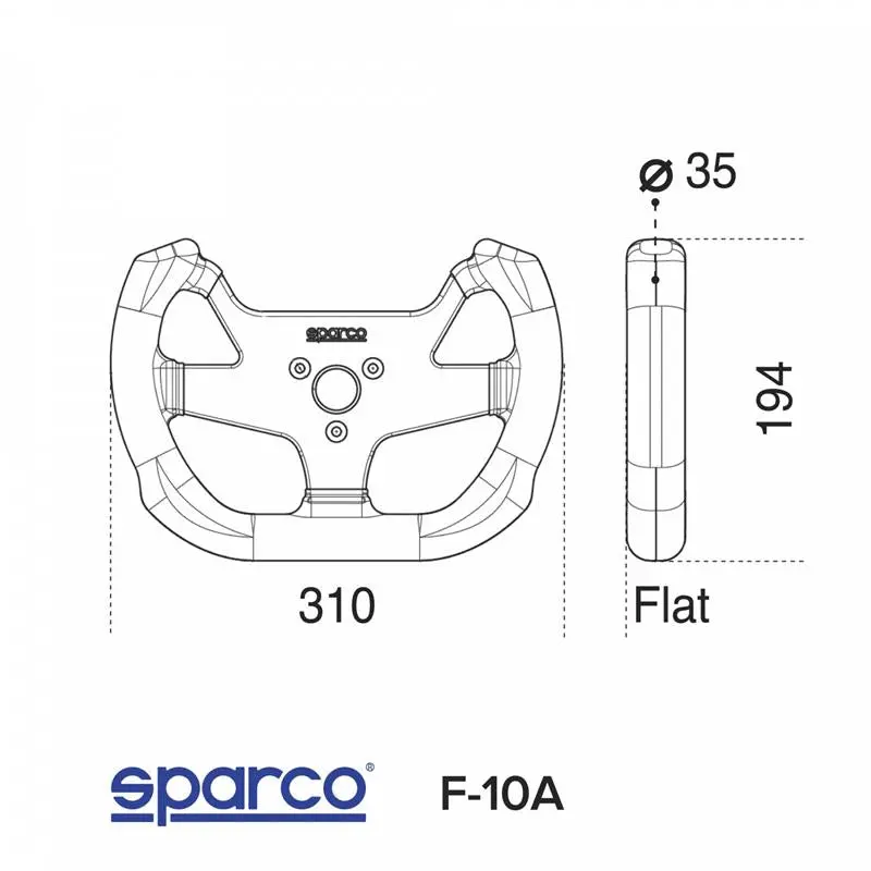 Sparco F10A Steering Wheel – Suede-Wrapped, Black Finish, Racing-Inspired Design 1