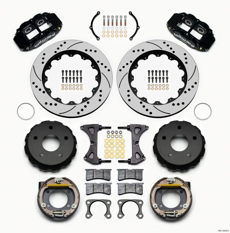 Wilwood Narrow Superlite 4R Rear Parking Brake Kit – 14" Drilled Rotor, Compatible With Small Ford & Bronco (5X5.5", 2.36" Offset) 1