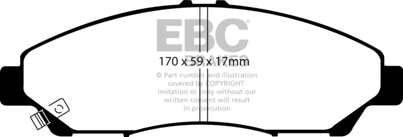 Ebc Ultimax2 Front Brake Pads For 2016–Present Honda Pilot (3.5L V6) 1