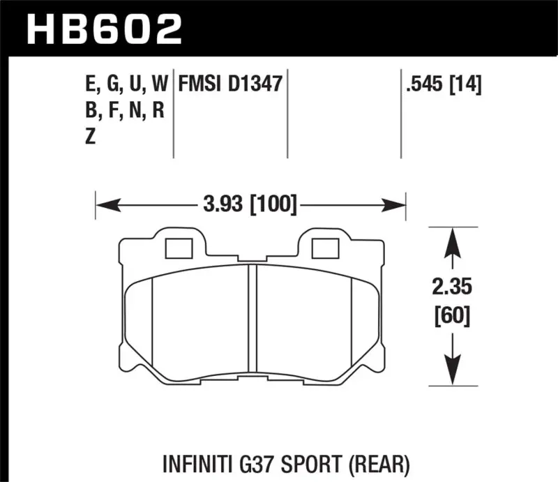 Hawk Hps 5.0 High-Performance Rear Brake Pads For 2009–2013 Infiniti Fx50 Sport Models 1