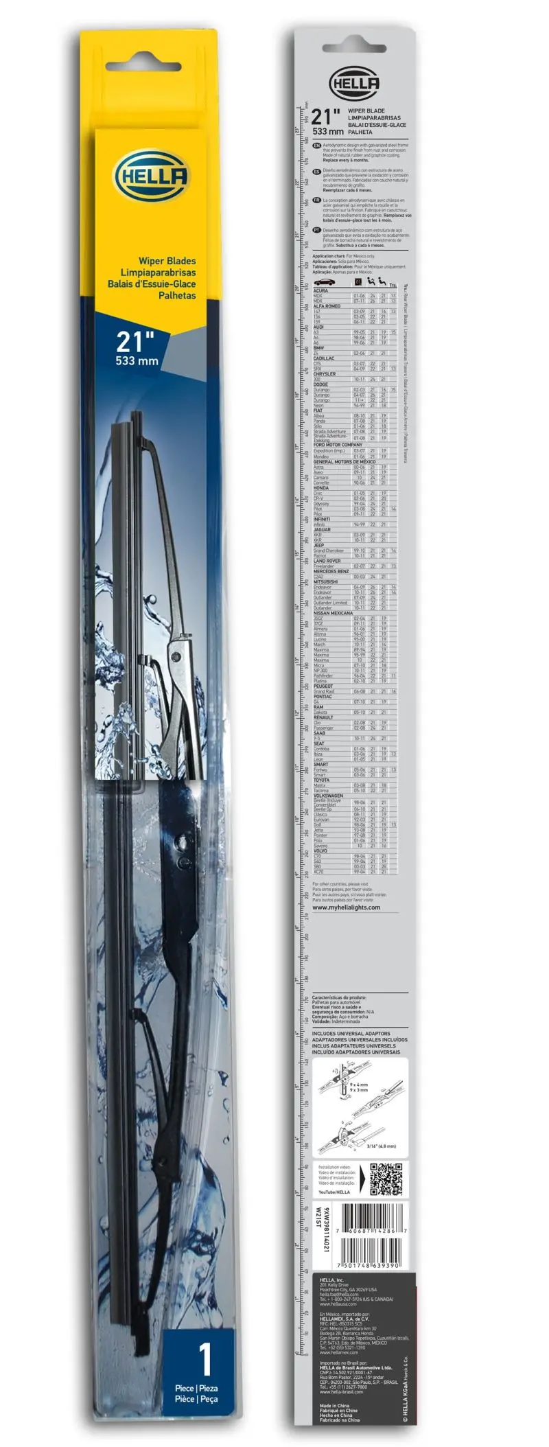 Hella Standard Wiper Blade 21In - Single 1