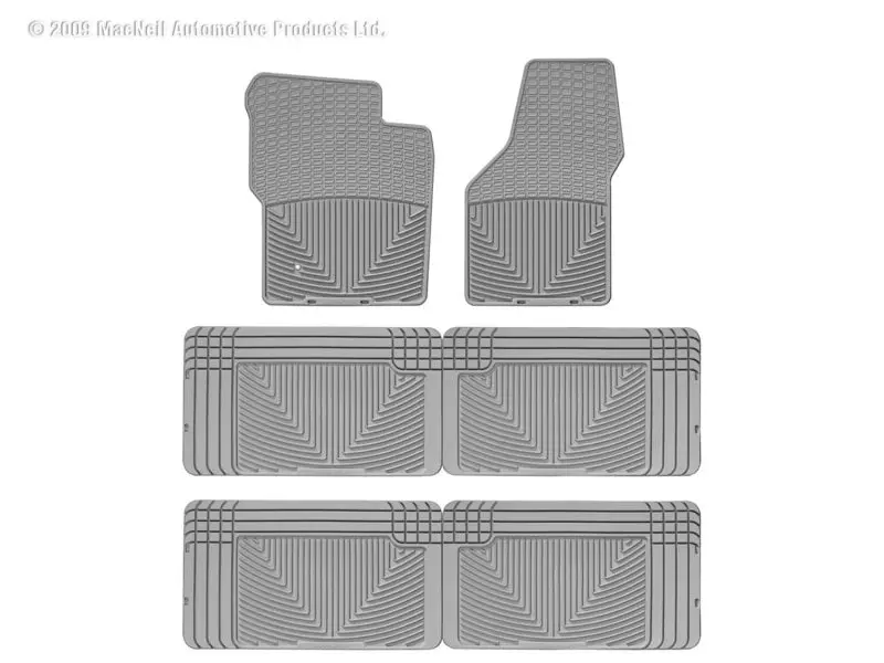 Wt Rubber Floor Mats — Front Row, Grey Color, Durable All-Weather Protection 1