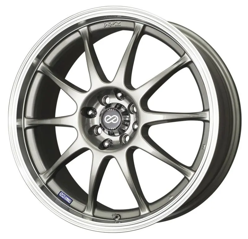Enkei J10 18X7.5 Inch Alloy Wheel — 4X100/108 Bolt Pattern, 42Mm Offset, 72.62Mm Bore, Silver W/ Machined Lip 1