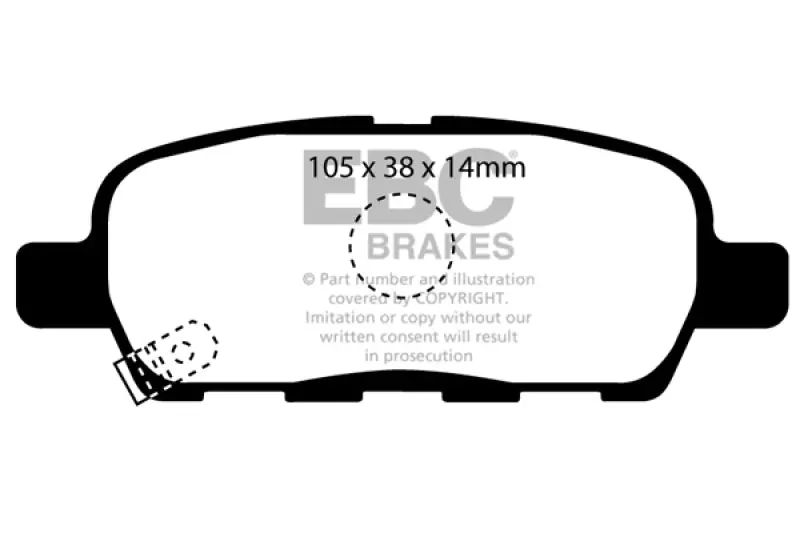 Ebc Ultimax2 Rear Brake Pads For 2008–2013 Infiniti Ex35 3.5L 2