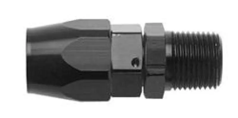 Fragola -8 An Straight Hose End Fitting With 1/4 Npt Thread — Black Anodized 1