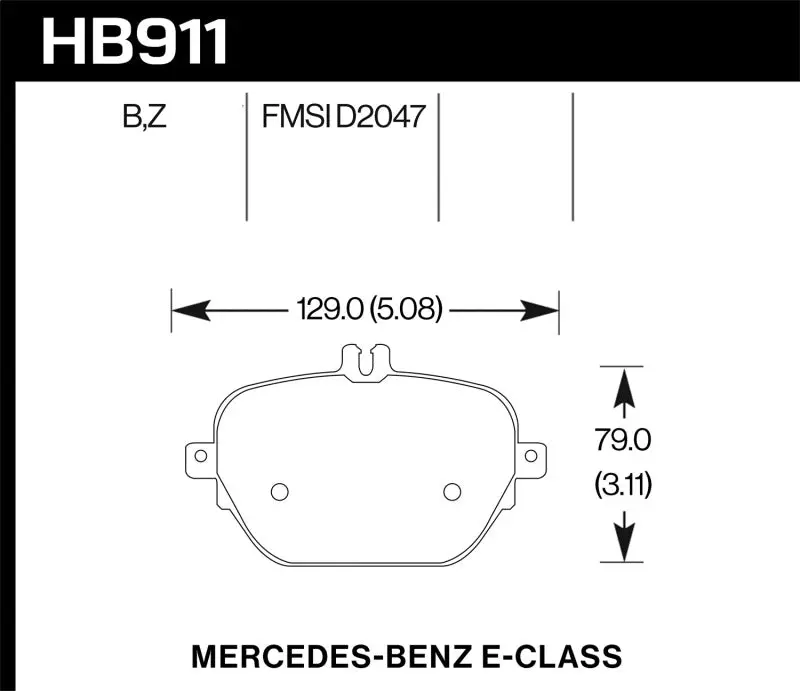 Hawk Hps 5.0 Street Rear Brake Pads For 2017–2018 Mercedes-Benz E43 Amg 4Matic And 2018 E400 1
