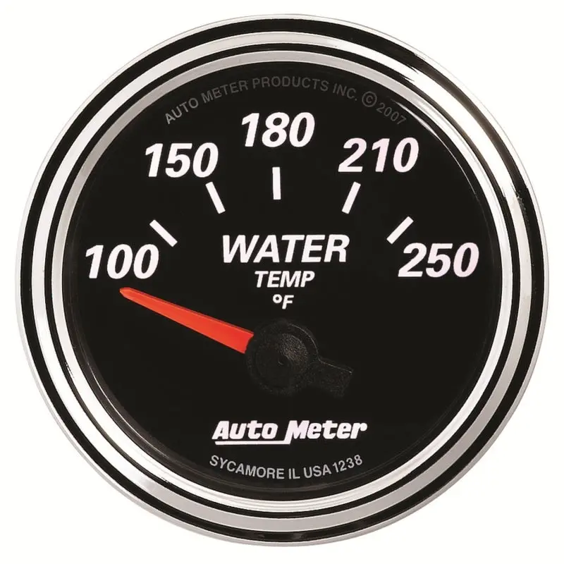 Autometer Designer Black Ii Water Temperature Gauge – 52Mm (2-1/16”), 0–250°F Range 1