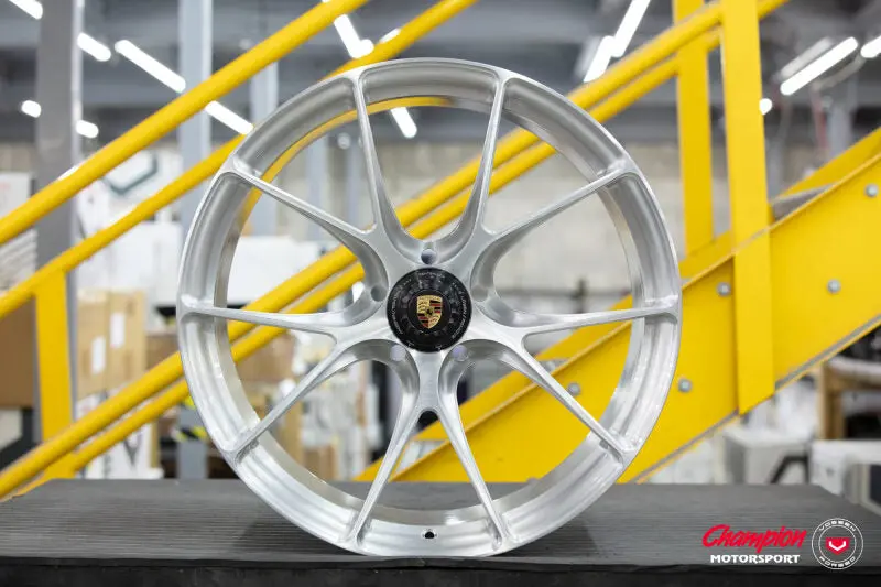 Vossen X Champion Rs74 Forged Wheel – 20×10″, Et45, Brushed Gloss Clear Finish, Centerlock, Designed For Porsche 911 Gt3 Rs (992) Front 1