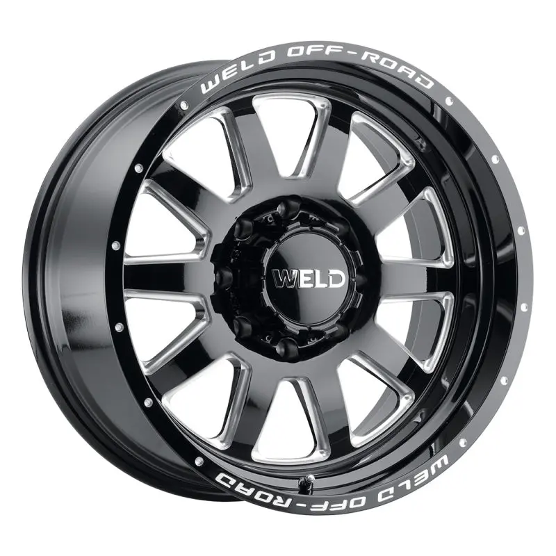 Weld Off-Road W102 Beadlock-Style Wheel – 20X12", 8X170, Et–44, 4.75" Backspace, Gloss Black Mil-Spec Finish 1