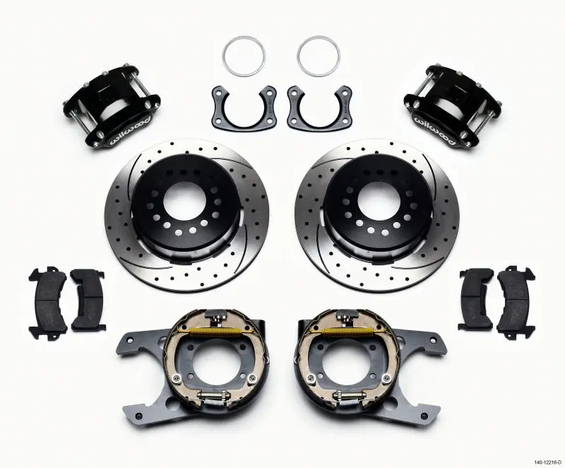 Wilwood D154 Power-Assisted Parking Brake Kit – Drilled Rotor, Big Ford New-Style, 2.36-Inch Offset 1