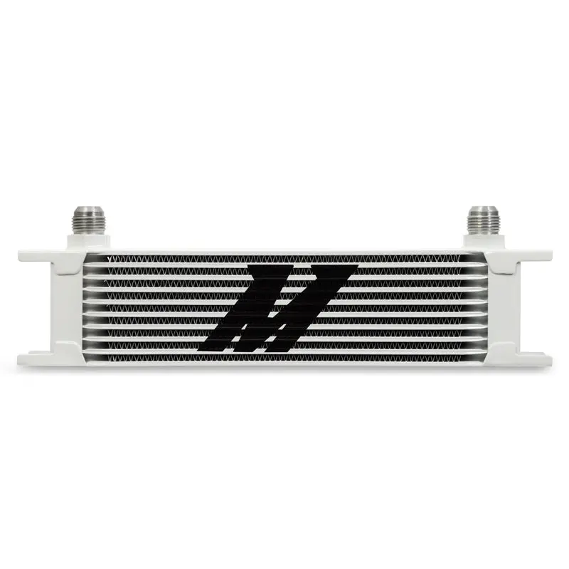 Mishimoto Universal 10-Row Oil Cooler – White Anodized Aluminum Construction 1