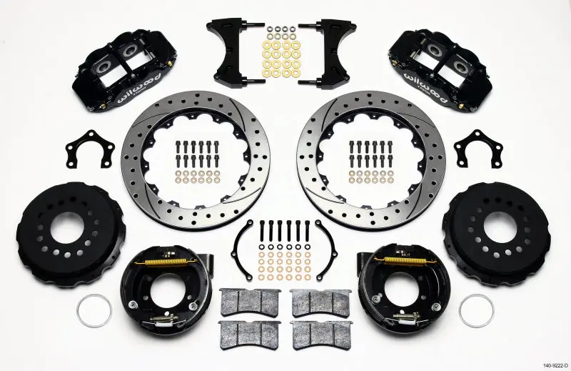 Wilwood Narrow Superlite 4R Rear Parking Brake Kit – 12.88" Drilled, Compatible With Mopar/Dana Axles 1