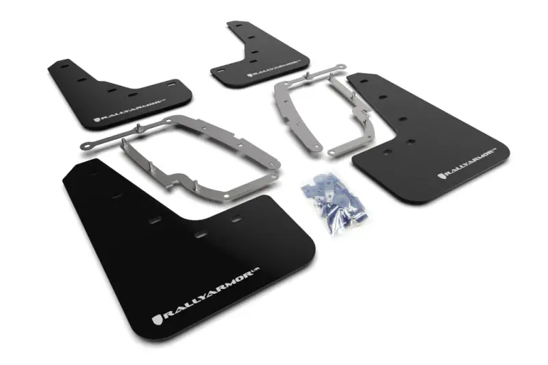 Rally Armor 17-22 Tesla Model 3 Black Ur Mud Flap W/ White Logo 1